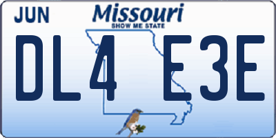 MO license plate DL4E3E