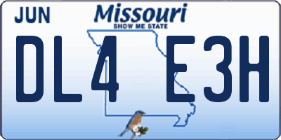 MO license plate DL4E3H