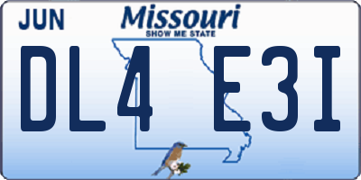 MO license plate DL4E3I