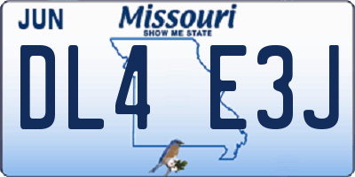 MO license plate DL4E3J