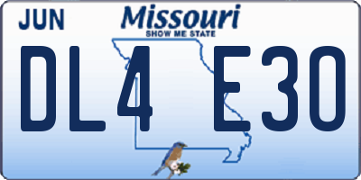 MO license plate DL4E3O