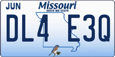 MO license plate DL4E3Q