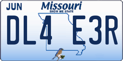 MO license plate DL4E3R