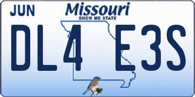 MO license plate DL4E3S