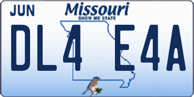 MO license plate DL4E4A