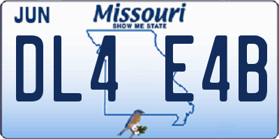 MO license plate DL4E4B