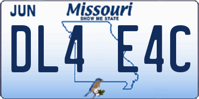 MO license plate DL4E4C