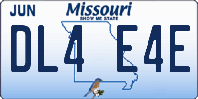 MO license plate DL4E4E