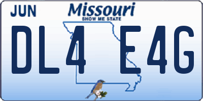 MO license plate DL4E4G