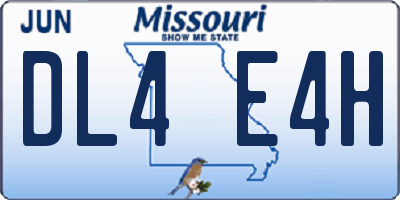 MO license plate DL4E4H