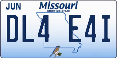MO license plate DL4E4I