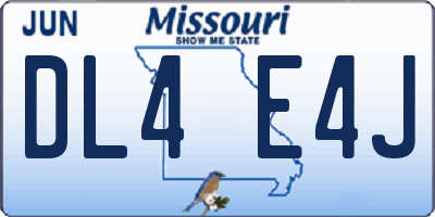 MO license plate DL4E4J