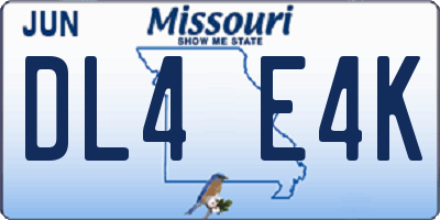 MO license plate DL4E4K