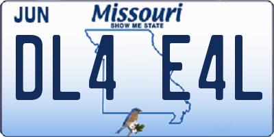MO license plate DL4E4L