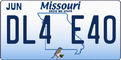 MO license plate DL4E4O