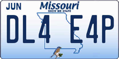 MO license plate DL4E4P