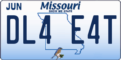 MO license plate DL4E4T