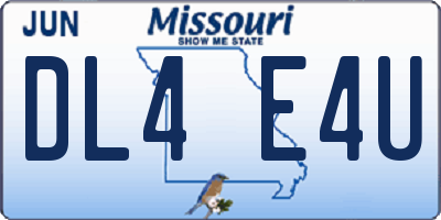 MO license plate DL4E4U