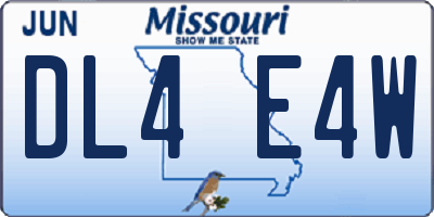 MO license plate DL4E4W
