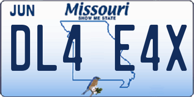 MO license plate DL4E4X