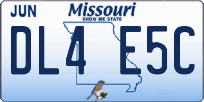 MO license plate DL4E5C