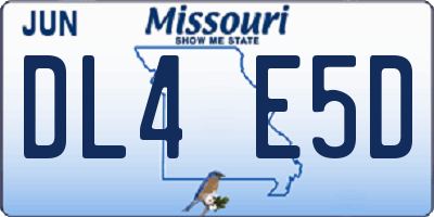 MO license plate DL4E5D