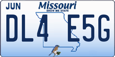 MO license plate DL4E5G
