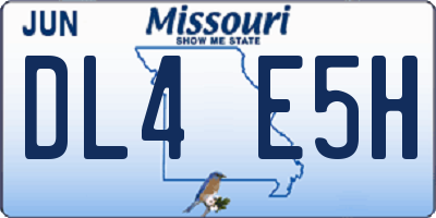 MO license plate DL4E5H