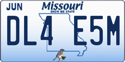 MO license plate DL4E5M