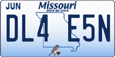 MO license plate DL4E5N