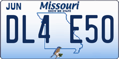 MO license plate DL4E5O
