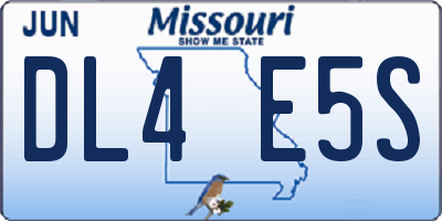 MO license plate DL4E5S