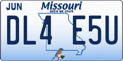 MO license plate DL4E5U