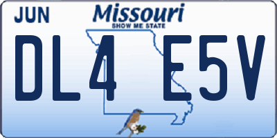 MO license plate DL4E5V