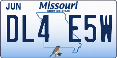 MO license plate DL4E5W