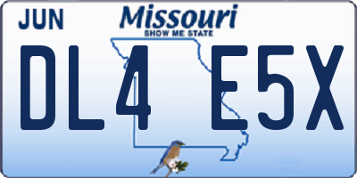 MO license plate DL4E5X