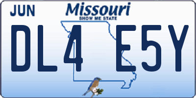 MO license plate DL4E5Y