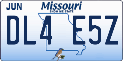 MO license plate DL4E5Z