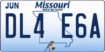 MO license plate DL4E6A