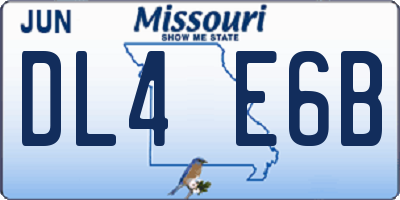 MO license plate DL4E6B