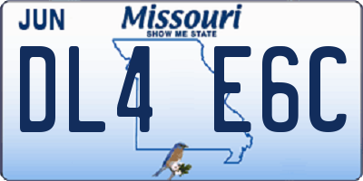 MO license plate DL4E6C