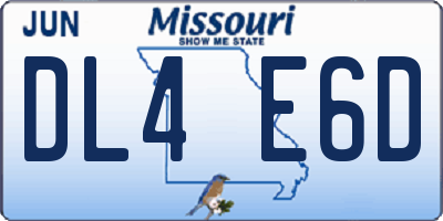MO license plate DL4E6D