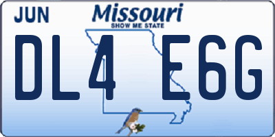 MO license plate DL4E6G