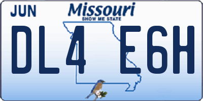 MO license plate DL4E6H