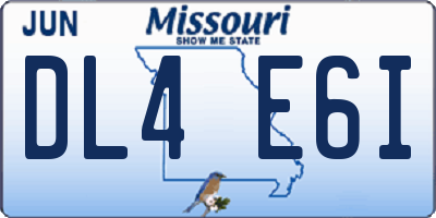 MO license plate DL4E6I