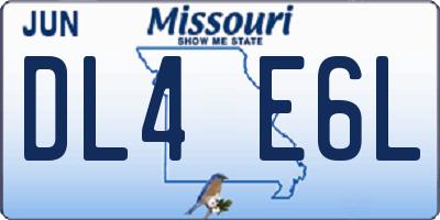 MO license plate DL4E6L