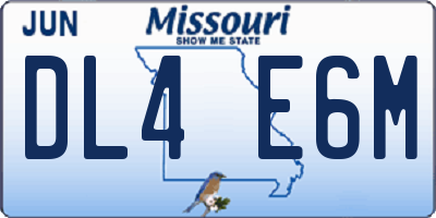 MO license plate DL4E6M