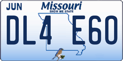 MO license plate DL4E6O