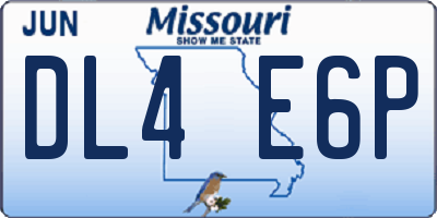 MO license plate DL4E6P