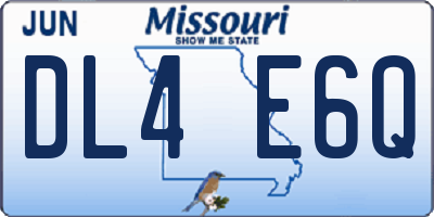 MO license plate DL4E6Q